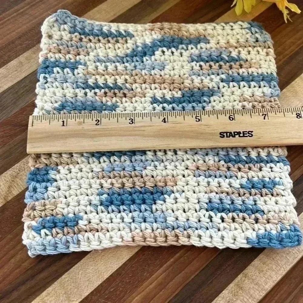 100% Cotton Handmade Washcloth, Set of 3